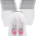 Vorspack Shoe Bags for Travel - 20 Pcs Transparent Drawstring Backpack Travel Shoe Bag Clear Drawstring Bag Large Shoe Organizer with Rope Travel Essentials for Men Women