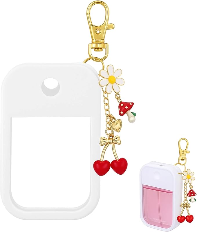 Hand Sanitizer Spray Case with Keychain, Durable Silicone Holder Compatible with Touchland Power Mist & Glow Mist (1 fl oz)