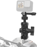 Camera Mount with 360°Dual Ball Head, Motorcycle Handlebar Mounting Bundle Kit for lnsta360 X5/X4/X3/X2/Gopr01/4-20 & Tripod Adapter, Action Camera Mount Adapter for M6 Hole Base,75017