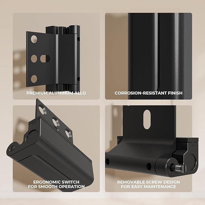 4 Pack Home Security Door Reinforcement Lock, Childproof Safety Door Lock Latch Stopper, Removable Screw-Mounted, Prevent Home Unauthorized Entry, Aluminum Construction, Withstands 800 lbs