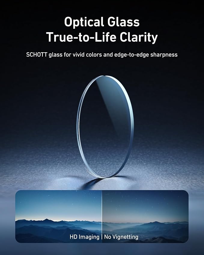 TELESIN Filters Set for DJI Osmo Action 5 Pro / 4/3, VND 2-32 Variable ND Filter, CPL Polarizer & UV Lens Filter Kit, Snap-On HD Optical Glass Filters for Vlogging, Travel & Action Camera Video