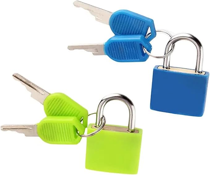 2 Pack TSA Approved Luggage Locks - Suitcase Padlocks with Keys, Travel Baggage Locks for School Gym Lockers, Laptop Bags & Outdoor Gear (Dark Blue + Green)