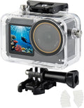 UTEBIT Waterproof Case for DJI Action 5 Pro Action 4/3 Camera Accessories, 164FT/50M Underwater Waterproof Case with Anti-Fog Shell Cage, for Deep Diving Scuba Snorkeling with Quick Release Screw
