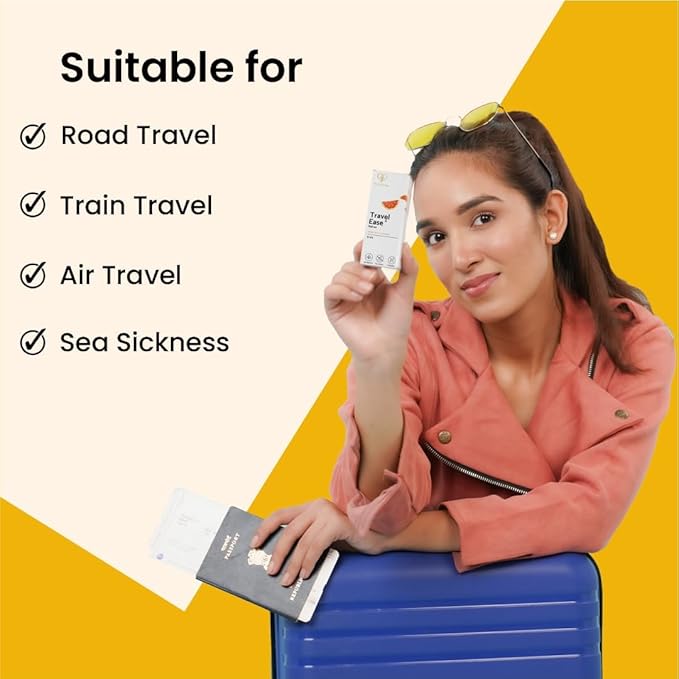 Travel Ease Roll On | Combat Motion Sickness,Morning Sickness,Vertigo, Pregnancy Nausea | Natural Non Drowsy | Road Trip Essentials