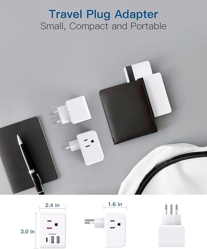 2 Pack Switzerland Travel Plug Adapter, Swiss Outlet Adapter with 3 Outlets 3 USB Charging Ports(1 USB C), Type J Power Adapter, Travel Essentials US to Switzerland, Rwanda, Liechtenstein