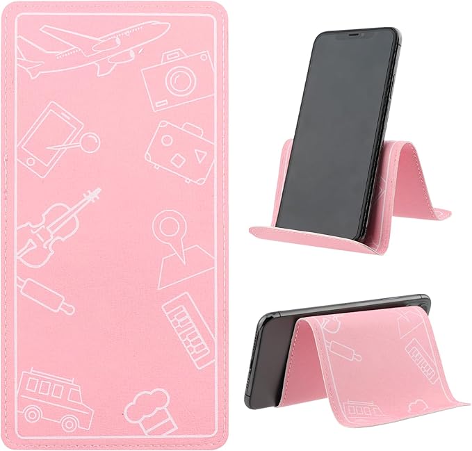 Airplane Phone Holder Flexible Flight Cell Phone Holder and Flexible Tablet Stand Airplane Travel Essential Accessories for Most Smartphones, Tablets (Pink)