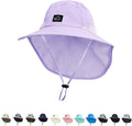 Outdoor Kids Sun Hat with Neck Flap UPF 50+ Quick Dry Beach Hats for Baby Boys Girls Age 2-12 Years Adjustable
