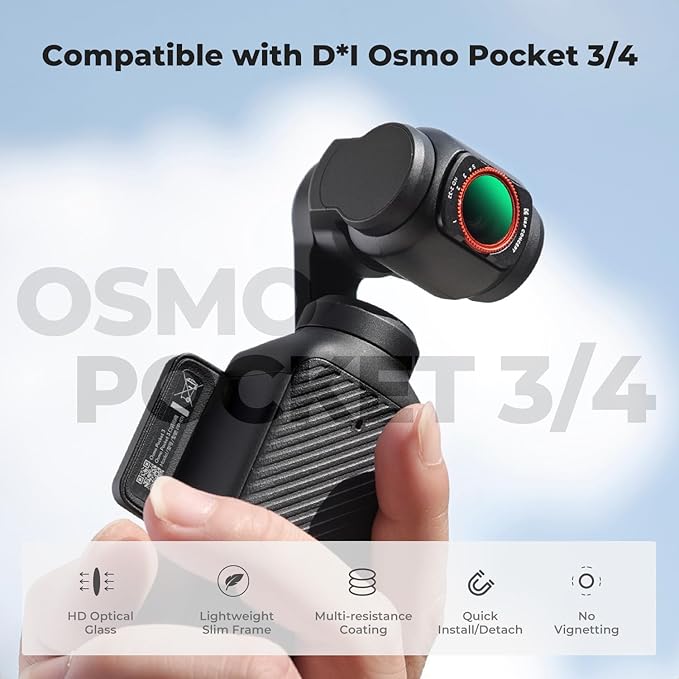 K&F CONCEPT Magnetic Variable ND2-32 Filter Compatible with DJI Osmo Pocket 3, K-Series 1-5 Limited Stops Adjustable ND Filter, Action Camera Accessories, Multi-Coated HD Optical Glass
