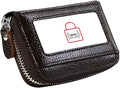Women's RFID Blocking 12 Slots Credit Card Holder Leather Accordion Wallet