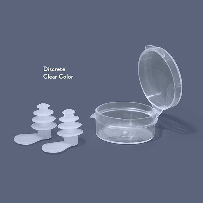 EarPlanes+ Invisible Airplane Travel Ear Protection Clear Low-Profile Design (Adult Size, 3 Count)