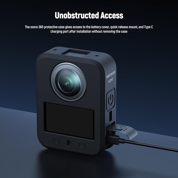 NEEWER Silicone Protective Case for Osmo 360, Nonslip Soft Stable Anti Scratch Camera Sleeve Cover Protector Accessory with Unobstructed Access, Compatible with DJI OSMO 360 Action Cam, AC047