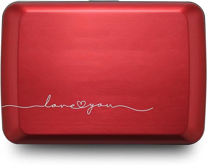 ÖGON -DESIGNS- Aluminum card holder with metal lock, RFID protection against fraud and demagnetization, compact wallet, Smart Case OSLO model