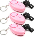 Othmro 3Pcs 120DB Personal Security Alarm Keychains Safe Sound Personal Alarms with LED Lights Emergency Safety Alarm Keychains for Women Men Children Elderly Bags Backpacks Suitcases Pink
