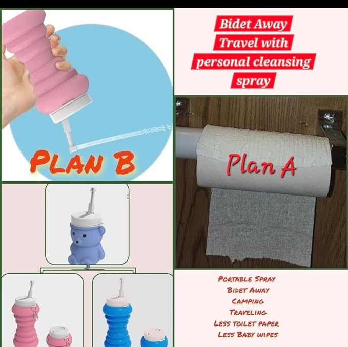 Collapsible Bidet: Perfect for Camping, Travel, and Backpackers. Beneficial for Postpartum Care. Eliminates The Need for a Plastic Water Bottle for istinja (perineal Hygiene). شطاف السفر