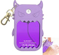 Hand Sanitizer Case Compatible with Touchland 1 Fl Oz, Cute Monster Silicone Spray Holder with Keychain for Bags, Purple