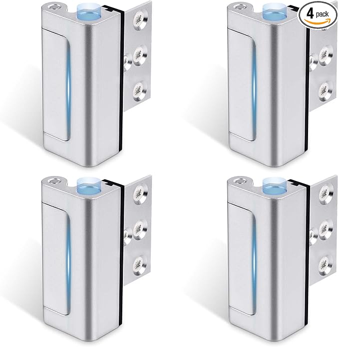 Door Reinforcement Lock, 4PACK Home Security Door Lock Withstands 800 lbs, Childproof Top Door Lock Latch for Toddlers Safety, Inside Night Defender for Inward Swinging Doors