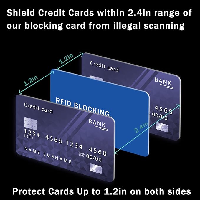 RFID Blocking Card - 3 Pack, Contactless NFC Credit Card ID Protection Safe Bank Card Passport Entire Wallet Purse Shield Protector Blocker Guard (Pack of 3, Blue)