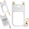 Cute Ear Silicone Case Compatible with Touchland Hand Sanitizer Spray (Fit for 1 FL.OZ), Protective Case with Keychain, Hand Sanitizer Holder(White)