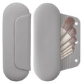 AGIKET Silicone Makeup Brush Holder Travel Cosmetic Bag：Soft Portable Cosmetic Face Brushes Holder with Upgrade Anti-Fall Out Magnetic Closure, Large Travel Makeup Brush Case - Stone