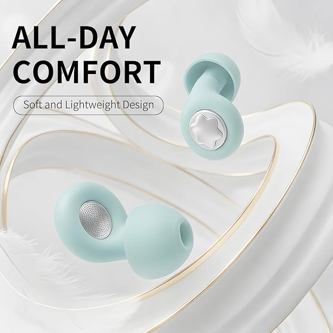 Ear Plugs for Sleeping 45DB Noise Cancelling: Ultra-Comfy Reusable Noise-Reducing Earplugs for Sleeping & Travel & Work Hearing Protection Earbuds with 8 Tips(XS,S, M, L Size)