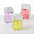 Set of 3 Power Mist Hydrating Hand Sanitizer Spray Bulk with Keychain Travel Size Refreshing Hand Sanitizer 1.35 Fl. oz Compact Card Spray Bottle Rose Lavender Vanilla Scent for Friends Gifts