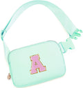 Uygafly Belt Bag Fanny Pack Crossbody Bags with Initials Letter Patch Cute Stuff Birthday Gifts for Teenager Girls Trendy Stuff for Teens | Light Green,A