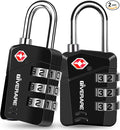 2 Pack TSA Approved Travel Luggage Locks, Metal Combination Lock, Alloy Keyless 3-Digit Padlocks, TSA Accepted Compatible Padlock for Gym Locker, Golf Bag Case, Backpack, Black-by GIVERARE