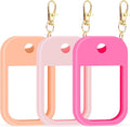 Hand Sanitizer Spray Case Compatible with Touchland, Silicone Hand Sanitizer Case Holder with Keychain for Power Mist and Glow Mist 1 fl oz,((Pink+light Orange+Red)