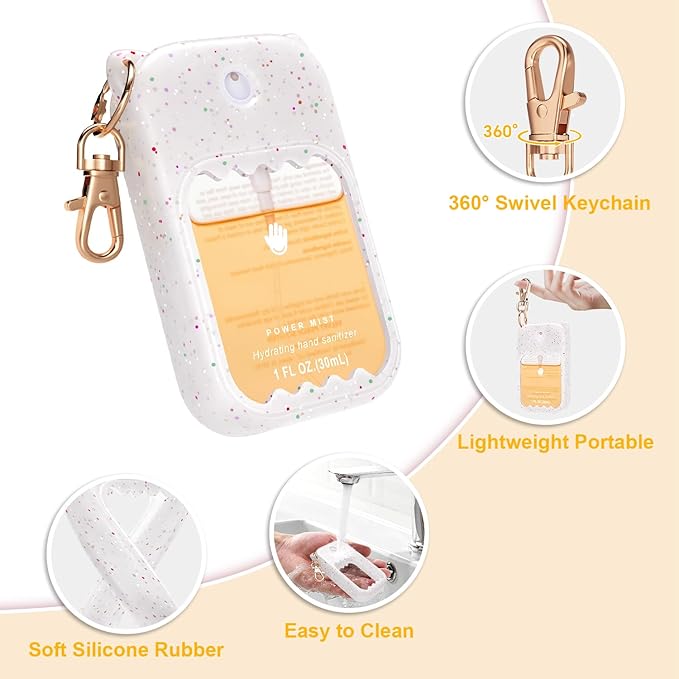 Hand Sanitizer Spray Case for Touchland Silicone Touchland Case Keychain Cute Hand Sanitizer Holder Keychain Compatible with Touch land Power Mist Gentle/Glow Mist