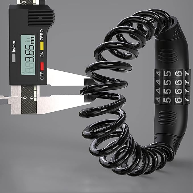 Windance 2pcs Motorcycle Helmet Lock Cable, Anti-Theft Retractable Luggage Lock with 4 Digit Password Combination Security Lock (Black 2pcs)