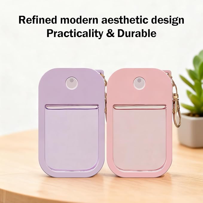 2 Pack Silicone Case for Touchland Hand Sanitizer Spray 1 FL OZ/30 mL, Purple & Pink Portable with Keychain, Protective Cover Compatible with Touchland