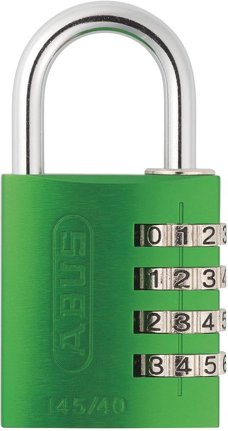 ABUS 145/40 Non-TSA Combination Padlock for Hard Cases, Luggage, Resettable, Green