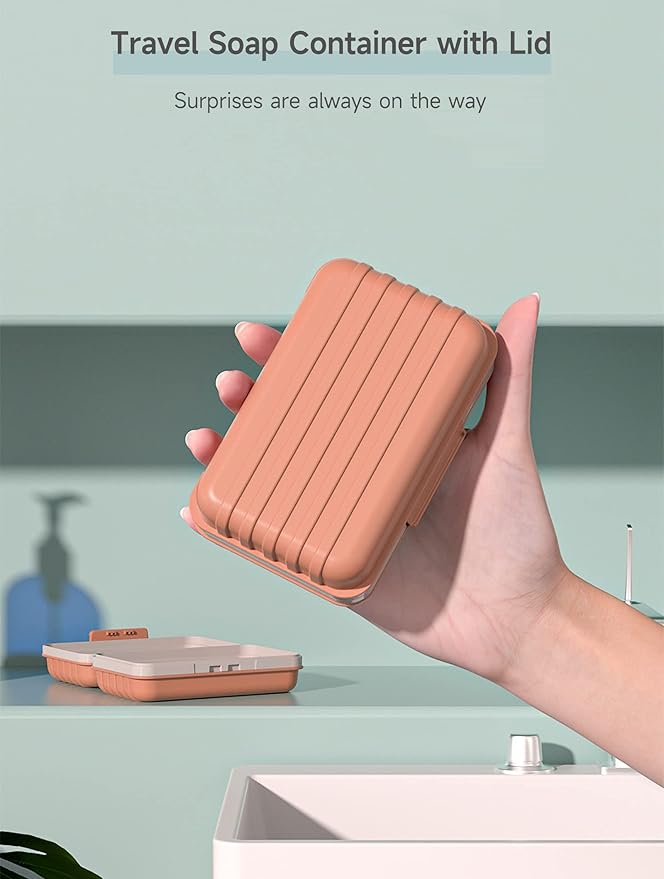 Doter Travel Soap Holder with Lid - Draining Soap Box for Shower -Compact Travel Soap Case Leak-Proof Design for Camping, Hiking, Gym & Outdoor Use | Keeps Soap Dry & Hygienic