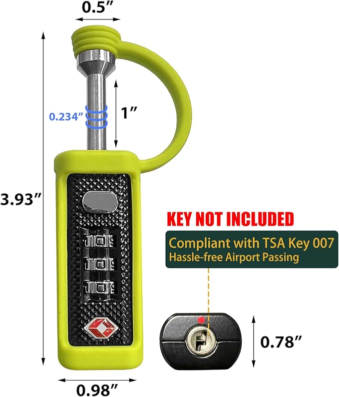 LAFENLIN TSA Approved Firearm Travel Case Locks, Gun Case Hard Pistol Cases Lock Gun Carrying Case Lock, Cut-Proof Case TSA Padlocks for Rifles/Revolver/Handgun/Camera Hard Cases
