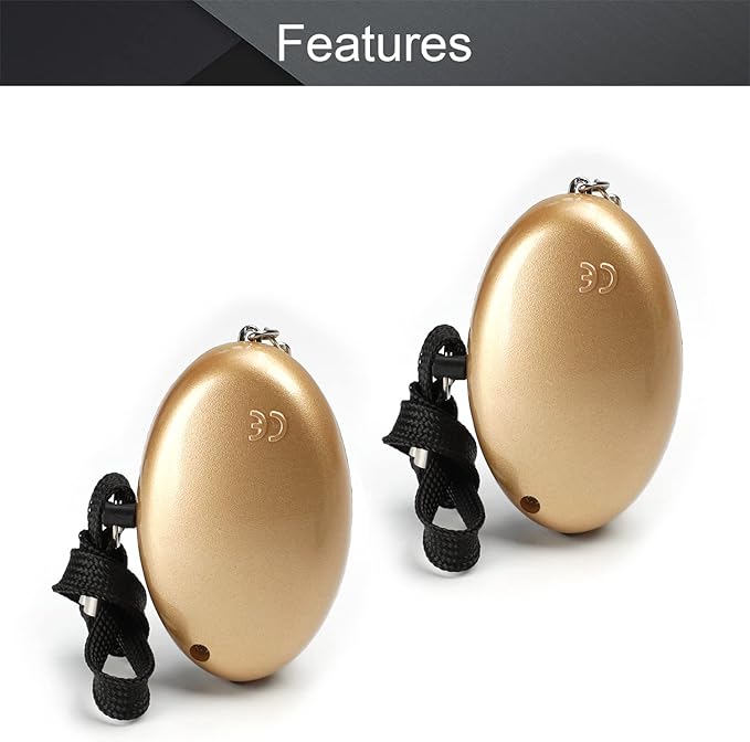 Othmro 3 Pack 120DB Personal Alarm with LED Lights, Emergency Safety Alarm for Women, Men, Children, Elderly Gold