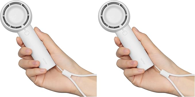JISULIFE Mini Portable Fan-Bladeless Safe Design, Powerful Turbo Handheld Fan with 5 Speeds, 16Hrs Max Cooling Time，USB Rechargeable, Small Pocket for Travel/Lash, Gifts For Girls/Women (Pack of 2)
