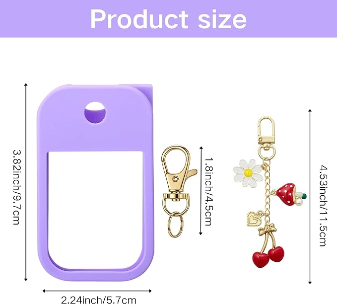 Hand Sanitizer Spray Case with Keychain, Durable Silicone Holder Compatible with Touchland Power Mist & Glow Mist (1 fl oz)