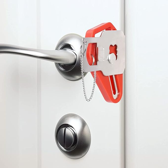Travel Door Lock for Hotel Rooms Apartment Locks Home Security Defender Door Lock Latch Extra Door Locker from Inside Hotel Safety Door Locks for Travelers Portable Lock for Door Security (2 Pack)