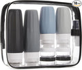 BAGSMART 18 Pack TSA Approved Travel Bottles for Toiletries, Leak Proof Silicone Travel Size Containers Bottles for Shampoo, Grey
