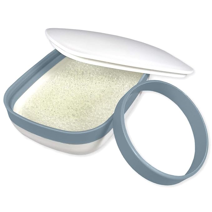 2Pack Travel Soap Holders, Soap Bar Box Dish Container Case, with Sponge Saver& Band, for Gym, Travel (Blue & Green)