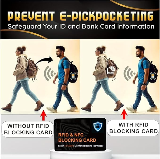 BUISAMG RFID Blocking Card, Credit card protector, One Card Protects Entire Wallet Purse, RFID/NFC Contactless Bank Card Protector, ID ATM Guard Card Blocker, Contains usb data blocker. 8-Pack