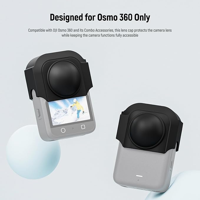 NEEWER Basics Lens Cap Compatible with DJI Osmo 360 Only, Silicone Nonslip Anti Scratch Dustproof Protective Lens Cover Protector Accessories, AC041