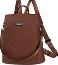 Fmeida Backpack Purse for Women PU Leather Anti Theft Backpack for Travel Convertible Fashion Daypack Brown