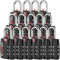 50 Locks -TSA Approved Luggage Locks, Zinc Alloy Body, Open Alert Red Indicator, Black