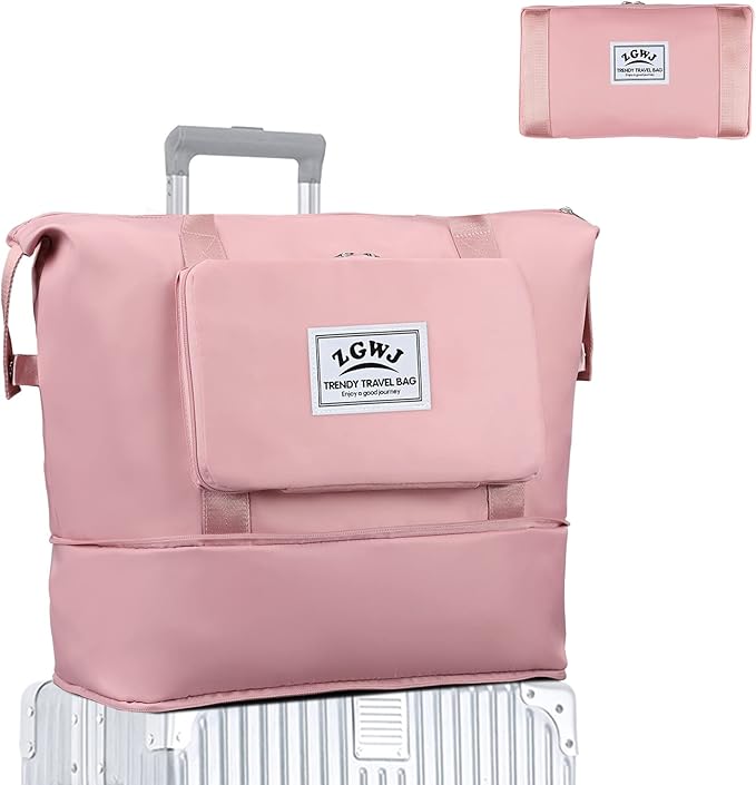 ZGWJ Travel Tote Bags, Expandable Overnight Weekender Bag for Women Foldable Carry-On | Expandable, Overnight, Foldable, Carry-On