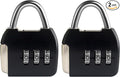 Small Combination Lock, 3 Digit Combination Padlock, Travel Luggage Locks, Combo Lock with Code for Suitcase, Mini Locker, Bag, Tool Box, Backpack Zipper (Black+Black, 2-Pack)