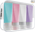 Travel Bottles Leak Proof,3 oz TSA Approved Silicone Squeezable, Refillable Containers Set for Toiletries Shampoo Conditioner Lotion