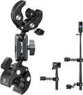 K&F CONCEPT Dual Super Clamp Camera Mount with 360° Ball Head, Bike/Motorcycle Handlebar Mount for Pole, Tripod, Desk, Flag, Umbrella