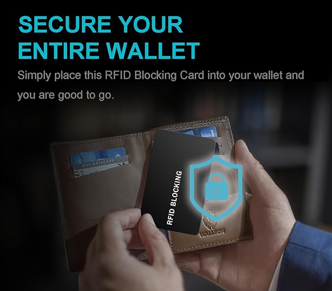 5 Pack RFID Blocking Card Contactless NFC Credit Card ID Protection Safe Bank Card Passport Entire Wallet Purse Shield Protector Blocker Guard (Pack of 5, Black)