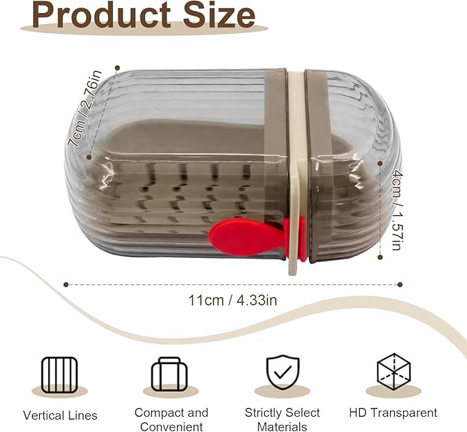 Travel Soap Case Portable Set of 2 - Leak-Proof and Waterproof Small Soap Containers with Lid for Bathroom, Shower, Gym, or Travel - Efficient Drainage Design Keeps Soap Dry and Secure